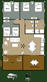 Cabin 10 Moose - floorplan 
